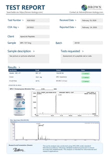 bpc 157 peptide purity report CoA hmlc certified certificate of analysis
