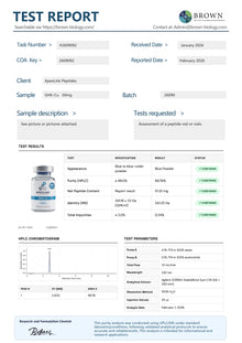 ghk- cu coa certificate of analysis hmlc certified test purity 99%