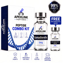Apexlink Gonadorelin 5mg peptide combo kit box with 5mg vial and 3ml bacteriostatic water