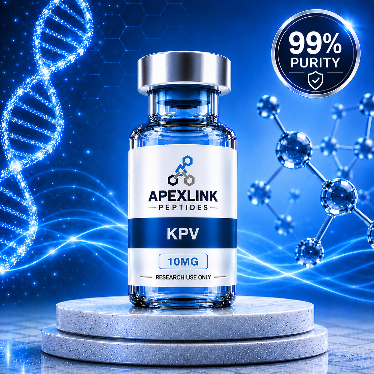 KPV peptide 10mg vial – high purity research peptide from ApexLink Peptides for laboratory research use only