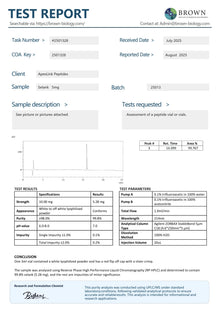 selank hplc certified coa certificate of analysis purity test report