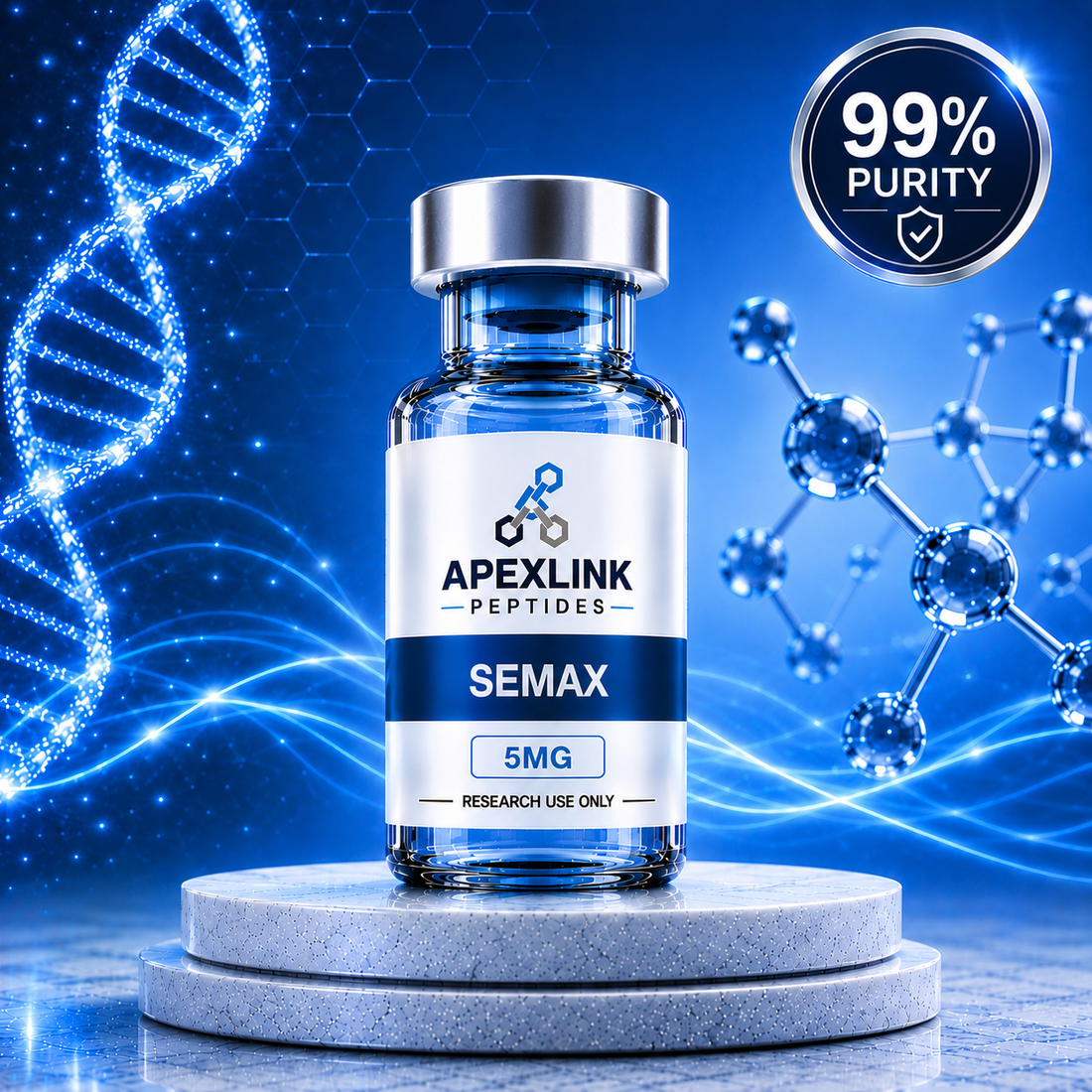 Semax peptide 5mg research vial – high purity lab grade peptide from ApexLink Peptides