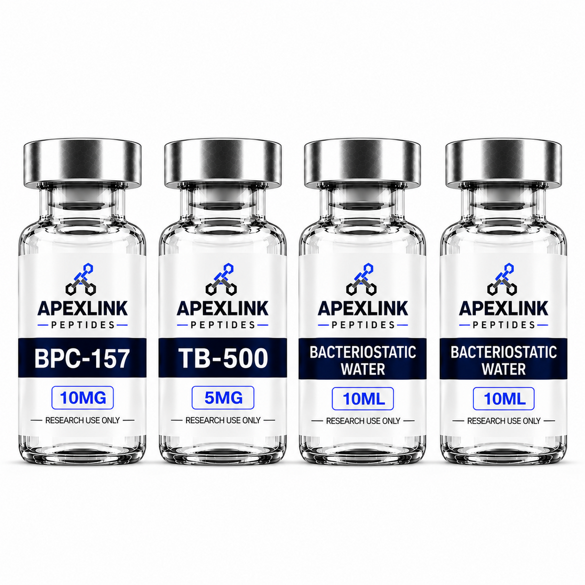 BPC-157 10MG, TB-500 5MG and two Bacteriostatic Water 10ML vials